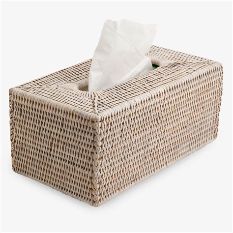 rectangular tissue box cover white